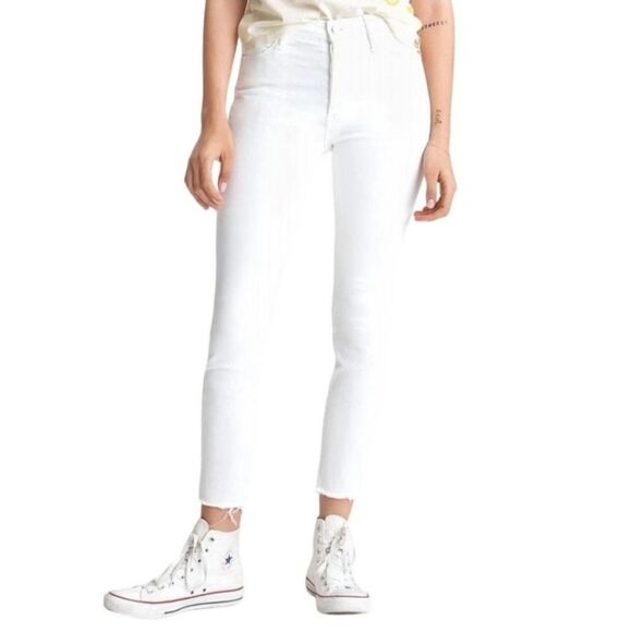 Mother The Stunner Ankle Fray Jean in Fairest Of Them All White Size 26 - Picture 1 of 8